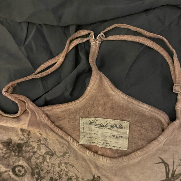 All Saints T shirt Boho style adjustable straps (bra like) tea pink colour - Picture 2 of 5